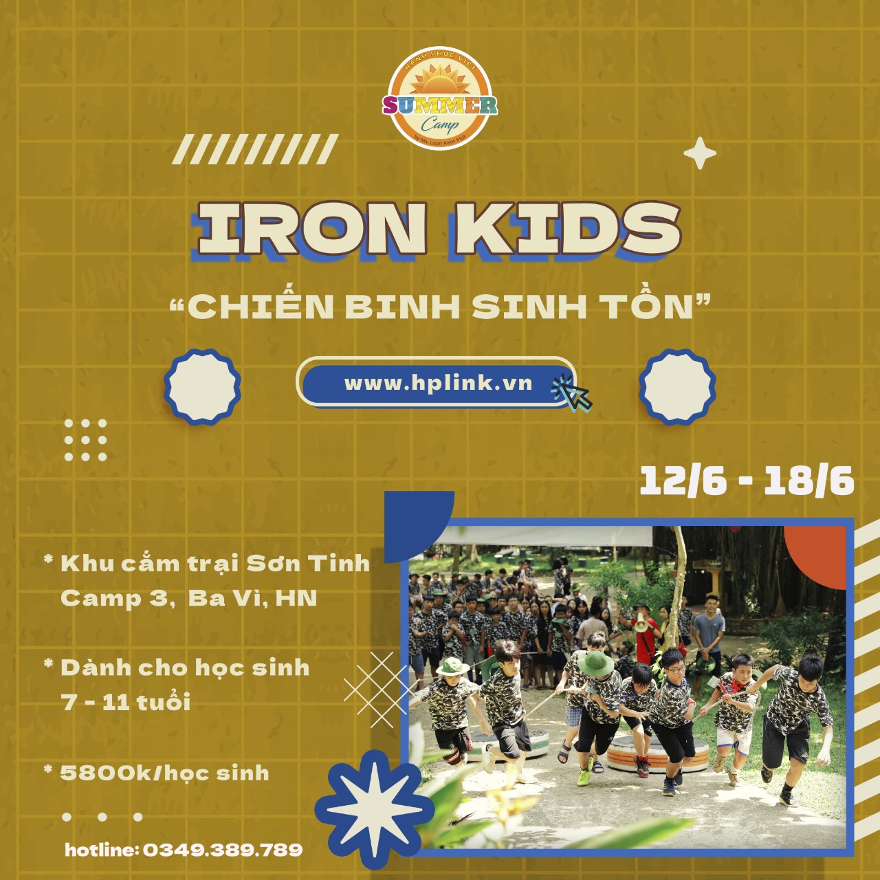 THÔNG BÁO TUYỂN SINH TRẠI HÈ “CHIẾN BINH SINH TỒN IRON KIDS 2022